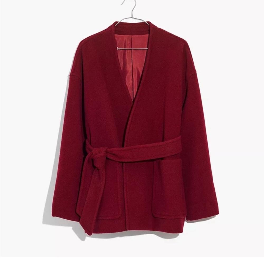 MADEWELL women’s Belted Wrap Wool Blend Coat size S